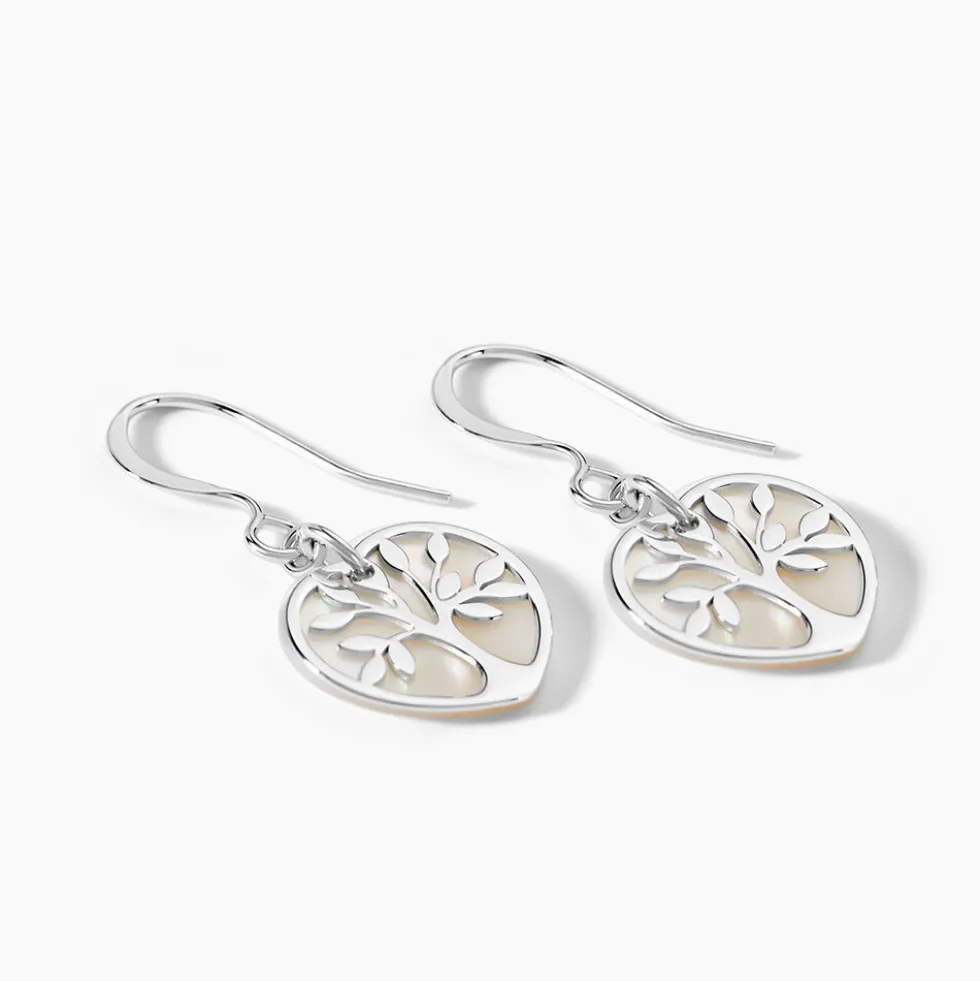Boucles D'oreilles Pendantes Argent Blanc Vitto Nacres