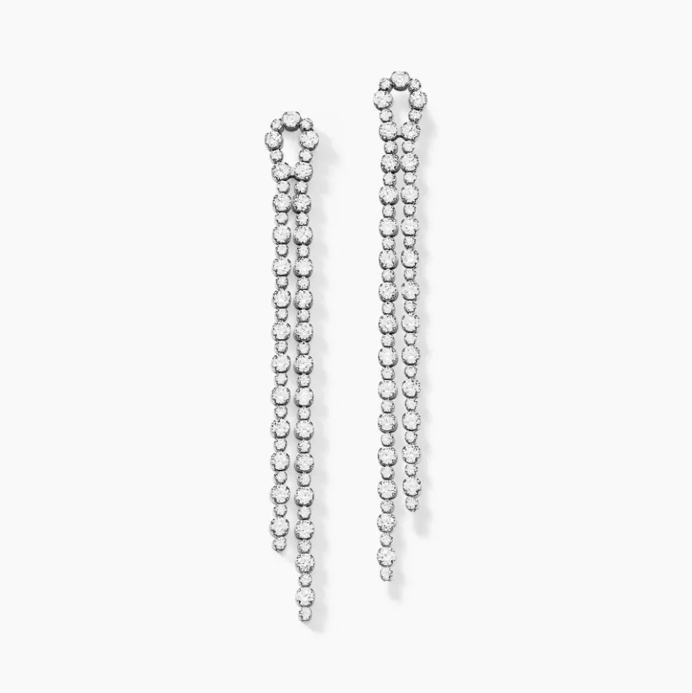 Boucles D'oreilles Pendantes Mayfair Argent Blanc Oxyde
