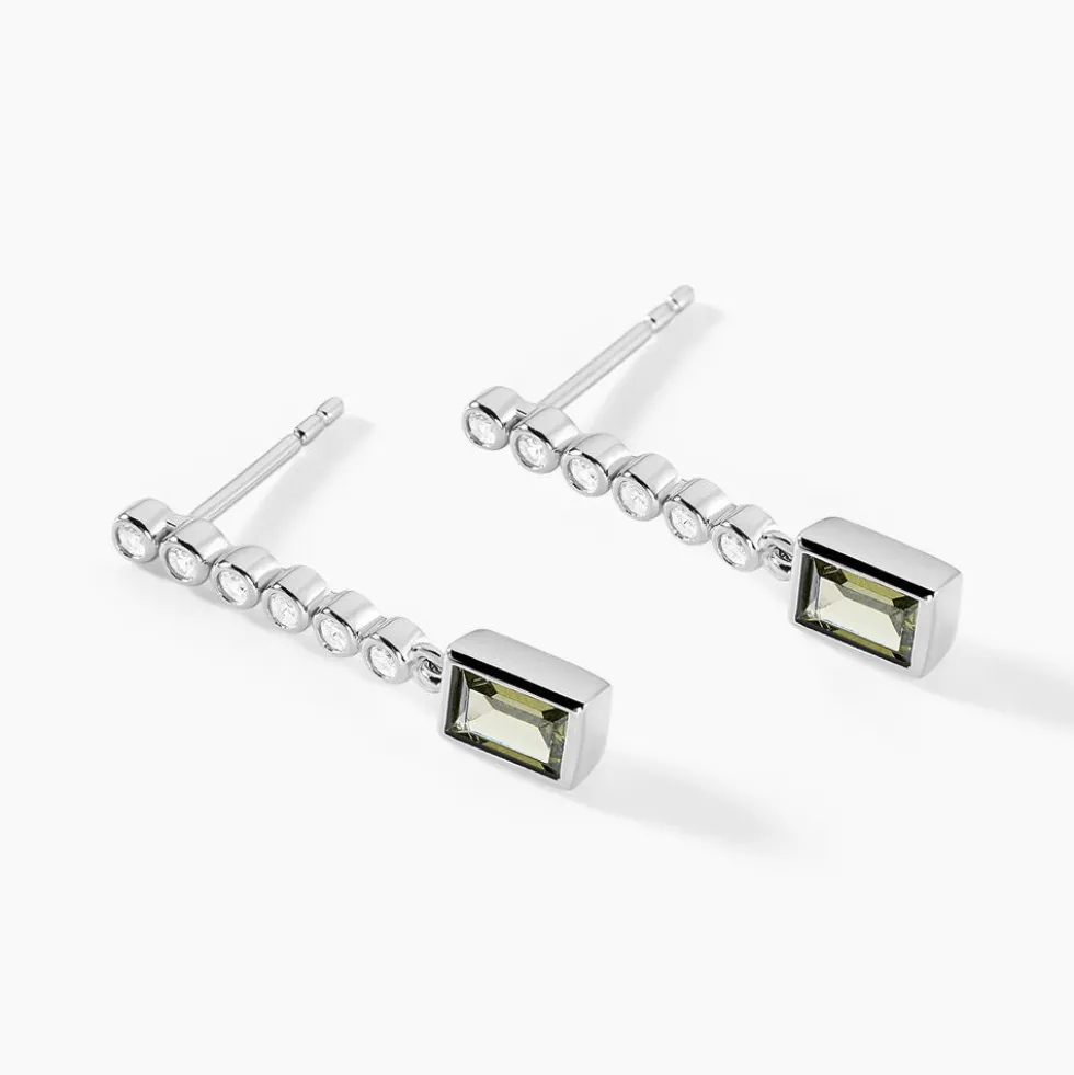 Boucles D'oreilles Pendantes Mayfair Shine Argent Blanc Oxyde