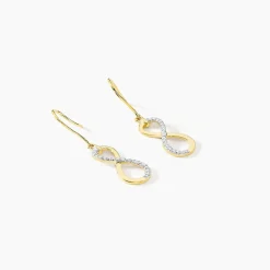 Boucles D'oreilles Pendantes Infino Or Jaune Diamant