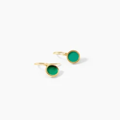 Boucles D'oreilles Pendantes Lucky Gems Or Jaune Malachite