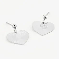 Boucles D'oreilles Pendantes Argent Blanc