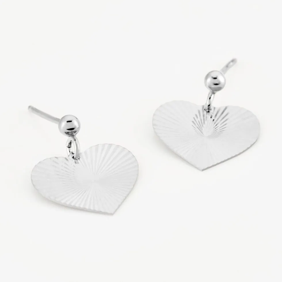Boucles D'oreilles Pendantes Argent Blanc