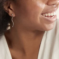 Boucles D'oreilles Pendantes Yaell Argent Blanc