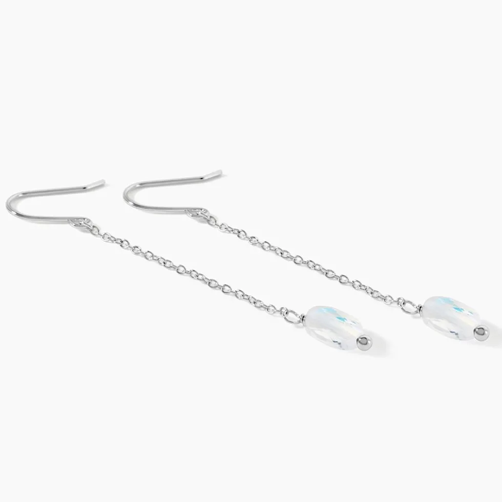 Boucles D'oreilles Pendantes Franz Argent Blanc Cristaux De Swarovski