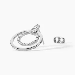 Boucles D'oreilles Pendantes Silvana Argent Blanc Oxyde De Zirconium