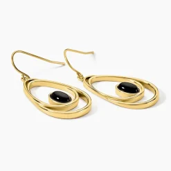 Boucles D'oreilles Pendantes Acier Doré Ruben Agate