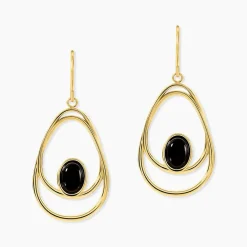 Boucles D'oreilles Pendantes Acier Doré Ruben Agate
