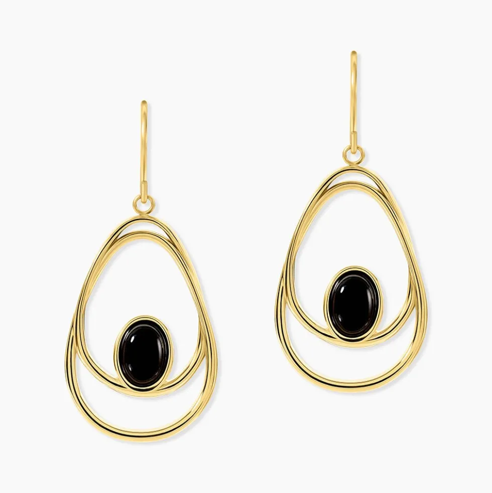 Boucles D'oreilles Pendantes Acier Doré Ruben Agate