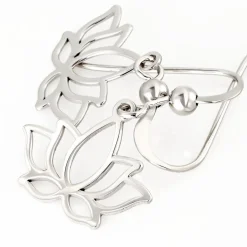 Boucles D'oreilles Pendantes Raia Argent Blanc