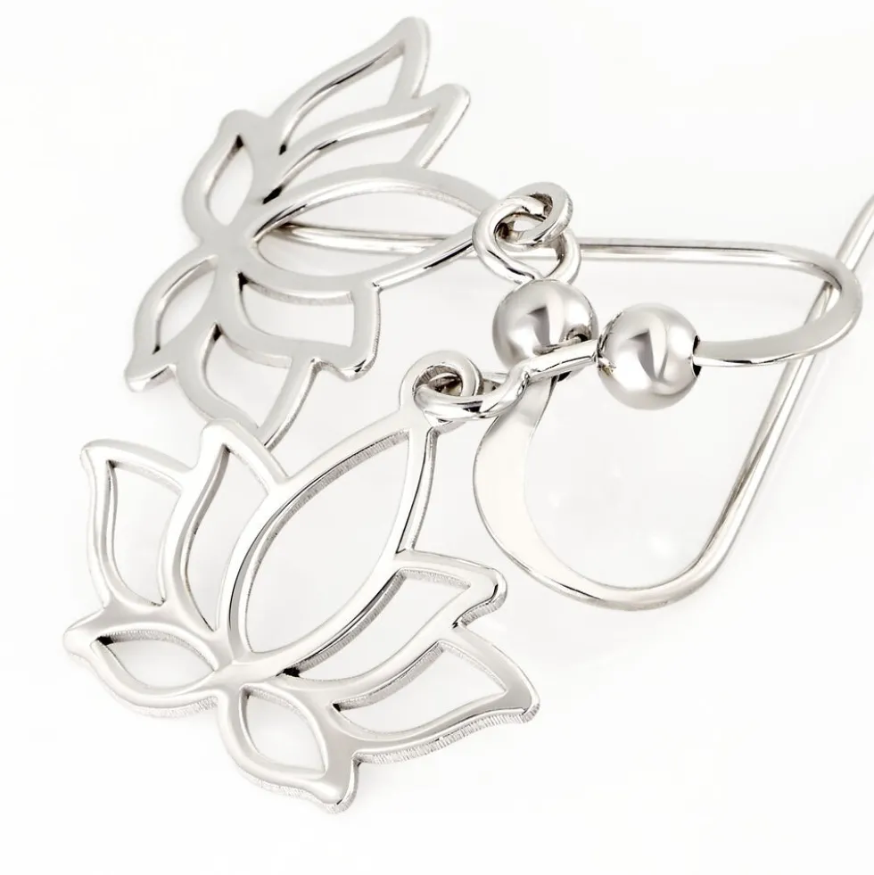Boucles D'oreilles Pendantes Raia Argent Blanc