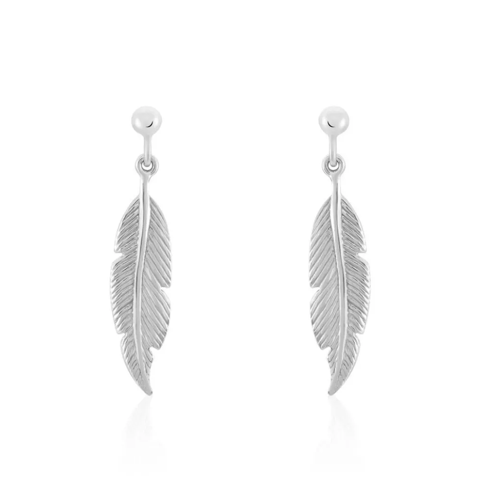 Boucles D'oreilles Pendantes Argent Blanc Irene