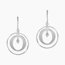 Boucles D'oreilles Pendantes Katy Argent Blanc