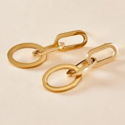 Boucles D'oreilles Pendantes Manille Acier Jaune