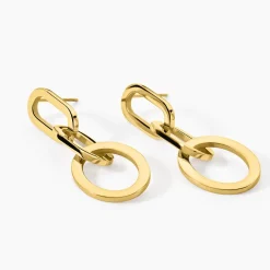 Boucles D'oreilles Pendantes Manille Acier Jaune