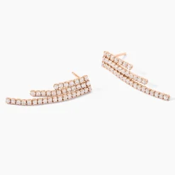 Boucles D'oreilles Pendantes Seline Argent Rose Oxyde De Zirconium