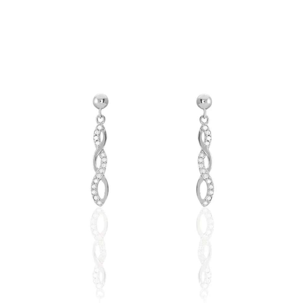 Boucles D'oreilles Pendantes Kessy Argent Blanc Oxyde De Zirconium