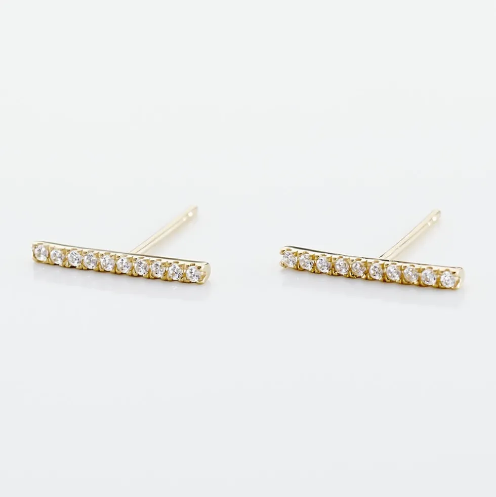 Boucles D'oreilles Pendantes Priscilla Or Jaune Oxyde De Zirconium