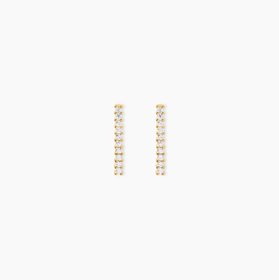 Boucles D'oreilles Pendantes Priscilla Or Jaune Oxyde De Zirconium