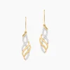 Boucles D'Oreilles Pendantes Sumati Or Jaune Oxyde De Zirconium