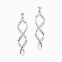 Boucles D'oreilles Pendantes Jolanda Argent Blanc