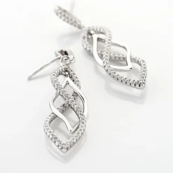Boucles D'oreilles Pendantes Malika Argent Blanc Oxyde De Zirconium