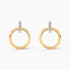Boucles D'oreilles Pendantes Or Jaune Melissande Diamants