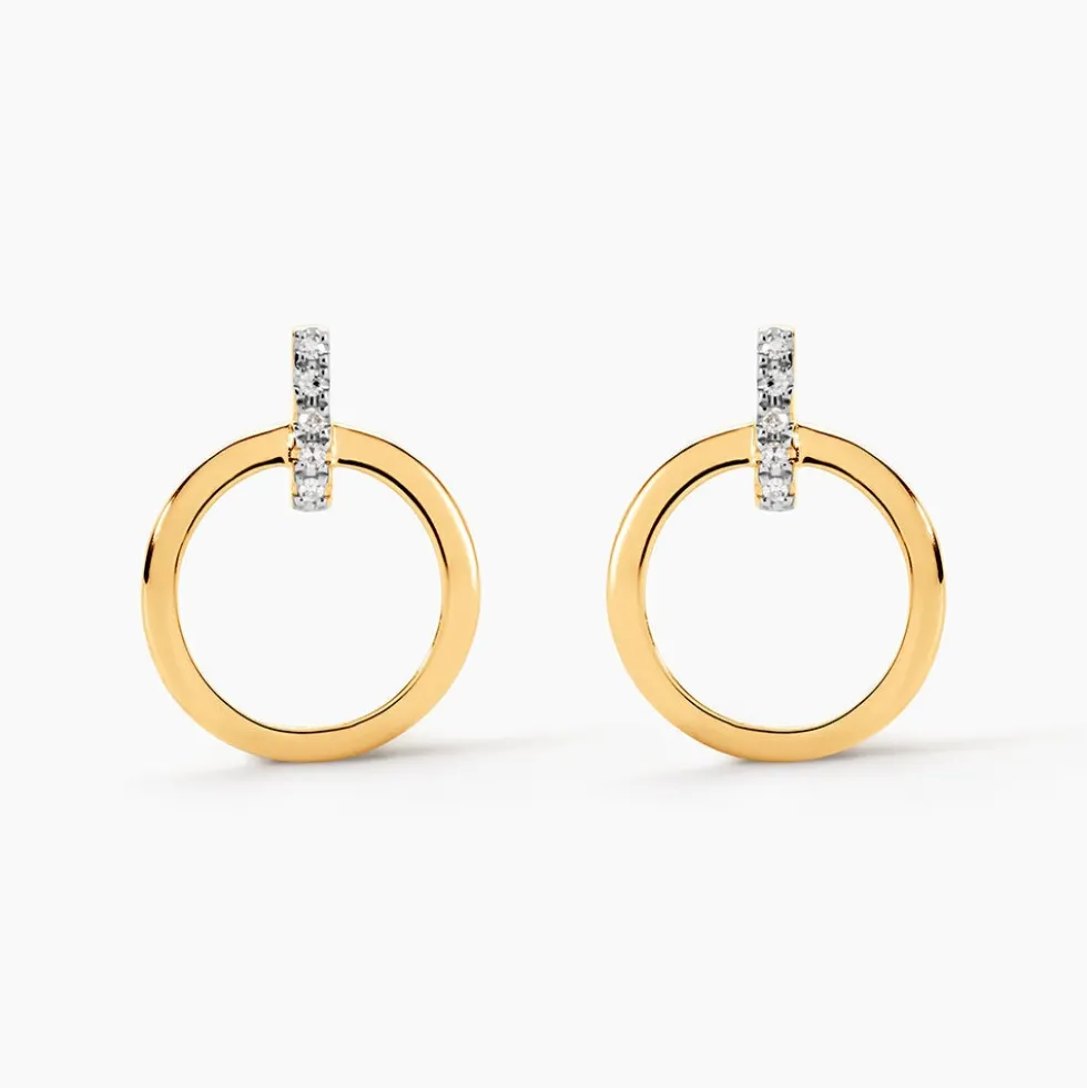 Boucles D'oreilles Pendantes Or Jaune Melissande Diamants
