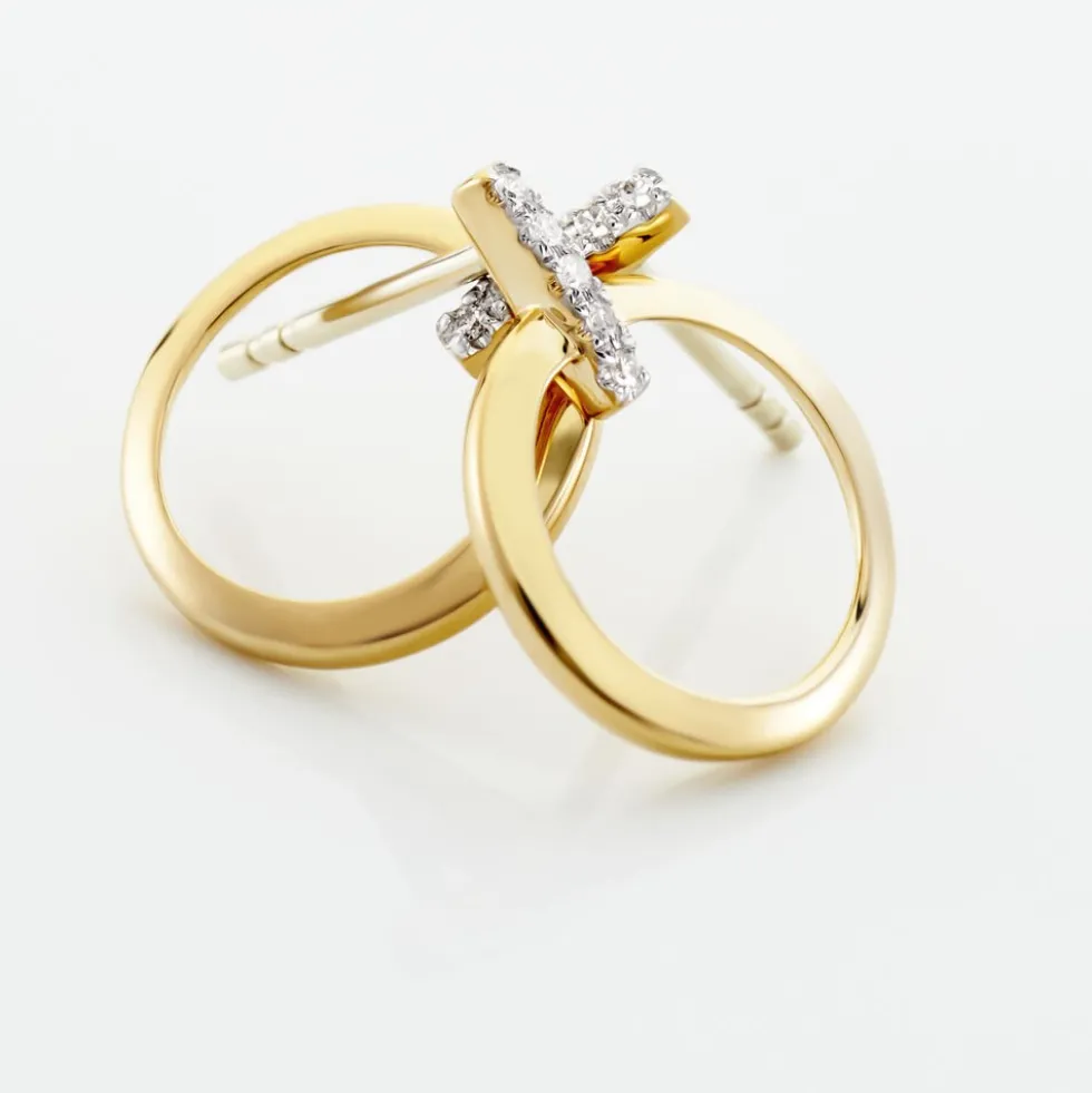 Boucles D'oreilles Pendantes Or Jaune Melissande Diamants