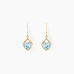Boucles D'oreilles Pendantes Rosaline Or Jaune Topaze Et Oxyde