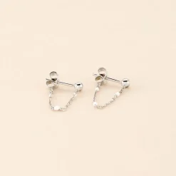 Boucles D'oreilles Pendantes Molly Argent Blanc