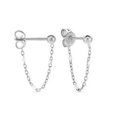 Boucles D'oreilles Pendantes Molly Argent Blanc