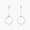 Boucles D'oreilles Pendantes Amma Argent Blanc Oxyde De Zirconium