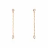 Boucles D'oreilles Pendantes Kenta Argent Rose Oxyde De Zirconium