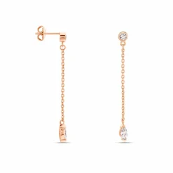 Boucles D'oreilles Pendantes Kenta Argent Rose Oxyde De Zirconium