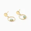 Boucles D'oreilles Pendantes Acier Doré Amazonite