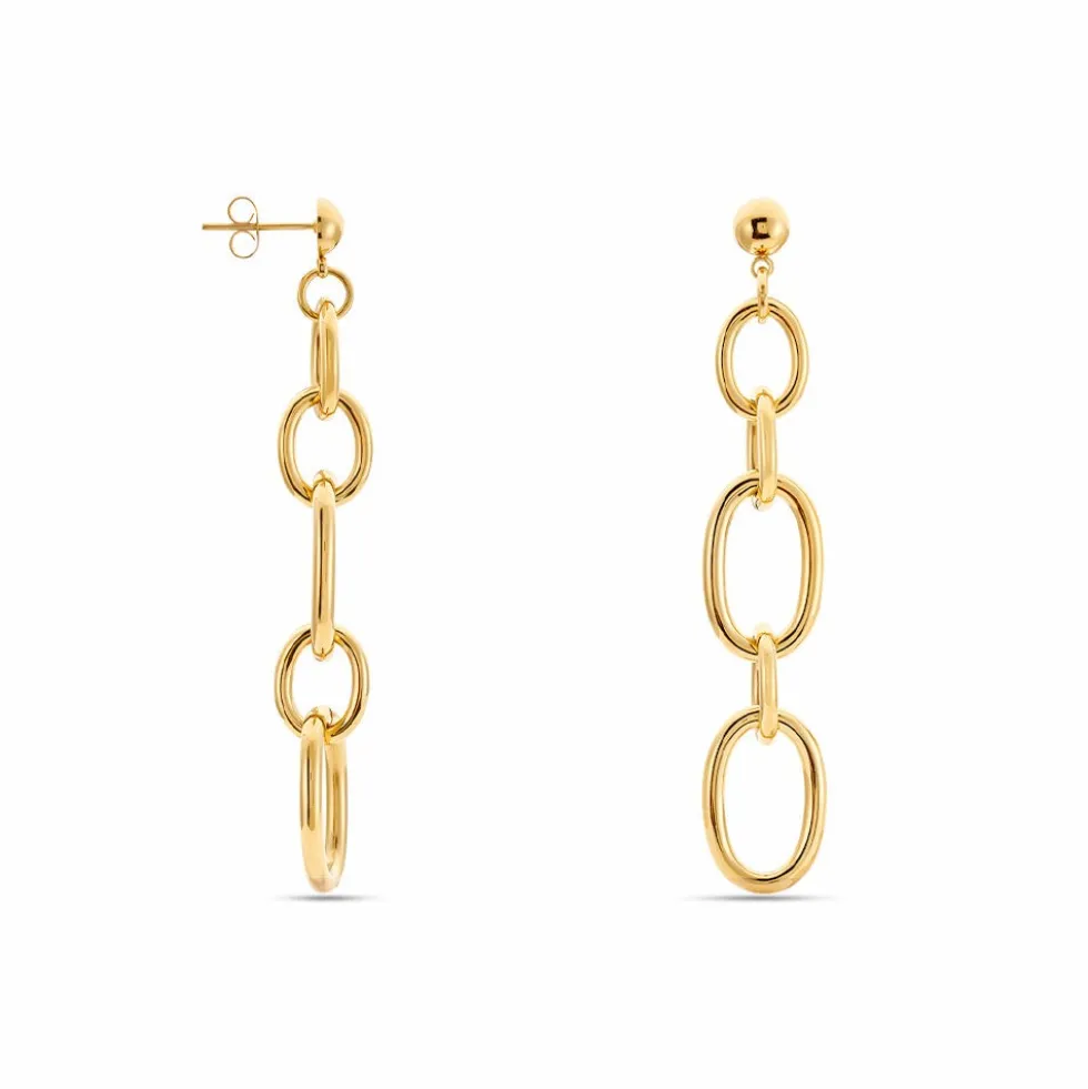 Boucles D'oreilles Pendantes Lina Acier Doré