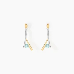 Boucles D'oreilles Pendantes Madli Or Bicolore Topaze