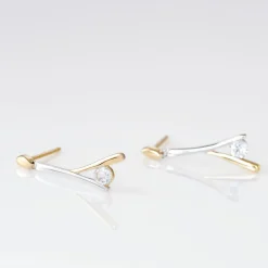 Boucles D'oreilles Pendantes Madli Or Bicolore Topaze