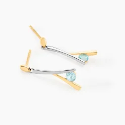 Boucles D'oreilles Pendantes Madli Or Bicolore Topaze