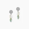 Boucles D'oreilles Pendantes Aroha Argent Blanc Amazonite Perle