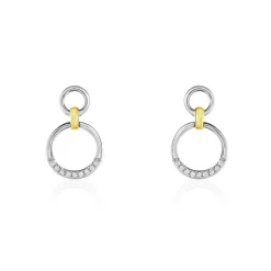Boucles D'oreilles Pendantes Or Bicolore Nioline Diamants