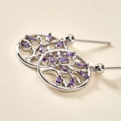 Boucles D'oreilles Pendantes Venka Argent Blanc Oxyde De Zirconium