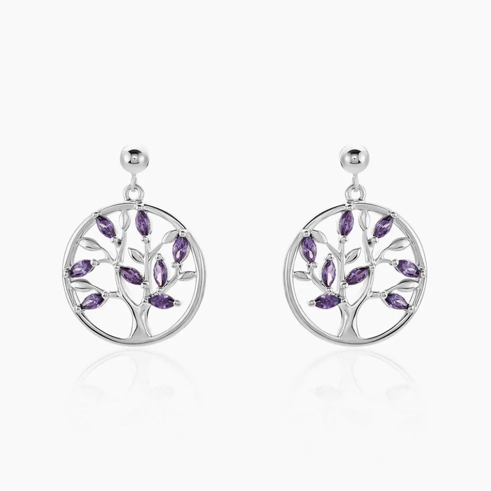 Boucles D'oreilles Pendantes Venka Argent Blanc Oxyde De Zirconium