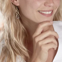 Boucles D'oreilles Pendantes Lucia Or Bicolore