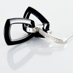 Boucles D'oreilles Pendantes Ezra Argent Blanc Céramique Et Oxyde