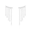 Boucles D'oreilles Pendantes Cainan Argent Blanc Oxyde De Zirconium