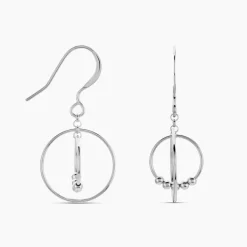 Boucles D'oreilles Pendantes Siara Argent Blanc