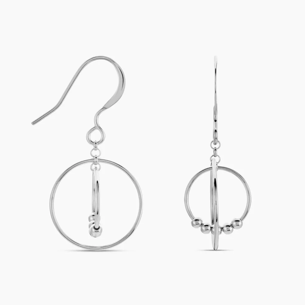 Boucles D'oreilles Pendantes Siara Argent Blanc