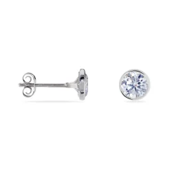 Boucles D'oreilles Pendantes Abha Argent Blanc Oxyde De Zirconium